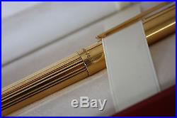 S. T. DUPONT Classic Fountain Pen Vermeil Gold Plated 925 Sterling Silver Boxed
