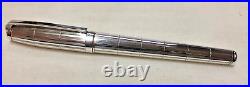 S. T. DUPONT Fountain Pen, Damier Fidelio, 14K 585 Nib (F), Sterling Silver 925