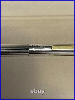 S. T. DUPONT Paris Twist Ballpoint Sterling Silver Pen 56 k Gold Trims Clip