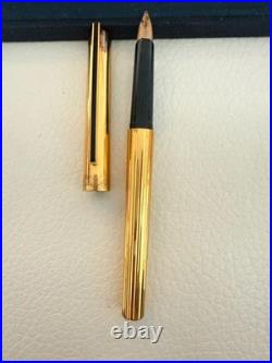 S. T. Dupont Paris 925 Sterling Silver Gold Fountain & Ballpoint Set