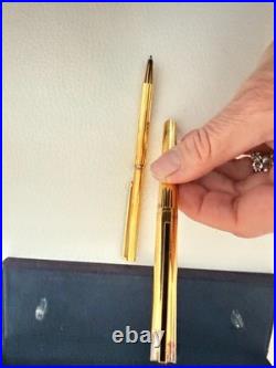 S. T. Dupont Paris 925 Sterling Silver Gold Fountain & Ballpoint Set