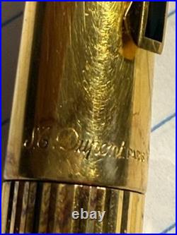 S. T. Dupont Paris 925 Sterling Silver Gold Fountain & Ballpoint Set