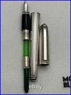 S. T Dupont Sterling Silver Fountain Pen, 14 Fine Nib-Mint