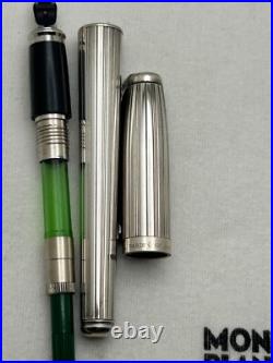 S. T Dupont Sterling Silver Fountain Pen, 14 Fine Nib-Mint