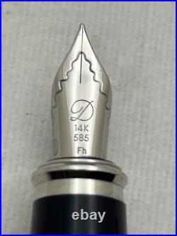 S. T Dupont Sterling Silver Fountain Pen, 14 Fine Nib-Mint