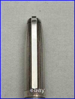 S. T Dupont Sterling Silver Fountain Pen, 14 Fine Nib-Mint
