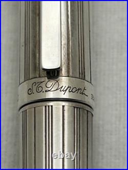 S. T Dupont Sterling Silver Fountain Pen, 14 Fine Nib-Mint