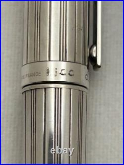 S. T Dupont Sterling Silver Fountain Pen, 14 Fine Nib-Mint