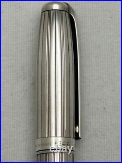 S. T Dupont Sterling Silver Fountain Pen, 14 Fine Nib-Mint