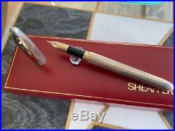 Sheaffer Crest 595 Sterling Silver Fountain Pen NOS medium USA