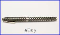 Sheaffer Imperial Fountain Pen Sterling Silver Diamond Pattern 14K Gold Nib USA