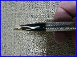 Sheaffer Imperial Sterling Silver Diamond Fountain Pen 14kt Broad Nib 1970s
