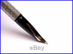 Sheaffer Imperial Touchdown Diamond Mesh Solid 925 Sterling Silver Fountain Pen