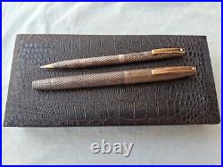 Sheaffer Imperial Touchdown Sterling Silver Fountain Pen & Pencil Set in Box