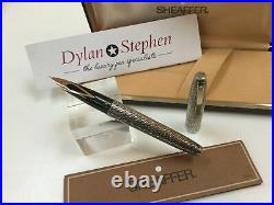 Sheaffer Imperial sterling silver fountain pen 14K F= fine gold nib + box