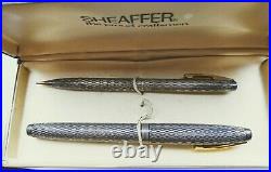 Sheaffer Imperial sterling silver fountain pen and pencil set MINT 1970s