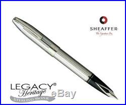 Sheaffer Legacy Heritage sterling silver giftbox Fountain Pen 18k Medium Nib men