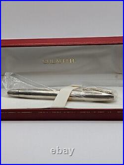 Sheaffer Legacy Smooth Solid Sterling Silver Fountain Pen 18k Nib New Working