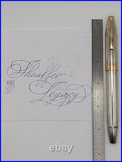 Sheaffer Legacy Smooth Solid Sterling Silver Fountain Pen 18k Nib New Working