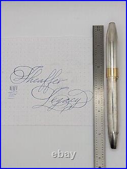 Sheaffer Legacy Smooth Solid Sterling Silver Fountain Pen 18k Nib New Working