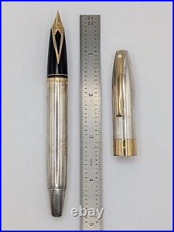 Sheaffer Legacy Smooth Solid Sterling Silver Fountain Pen 18k Nib New Working