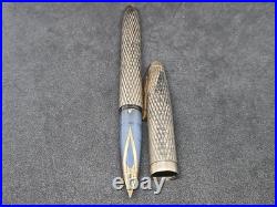 Sheaffer Sterling Silver Fountain Pen 14K Nib Used