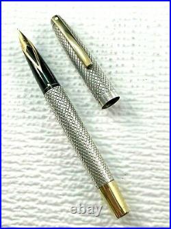 Sheaffer Sterling Silver Imperial Touchdown Fountain Pen 14K XF Nib-Restored
