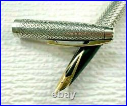 Sheaffer Sterling Silver Imperial Touchdown Fountain Pen 14K XF Nib-Restored