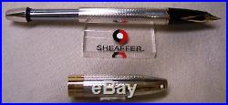 Sheaffer Sterling Silver Legacy Fountain Pen 22k Pl Trim Rare 18k Gold Broad Nib
