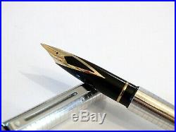 Sheaffer Targa 1006 Fountain Pen In Sterling Silver With 14k Gold Nib Nos