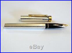 Sheaffer Targa 1006 Fountain Pen In Sterling Silver With 14k Gold Nib Nr Mint