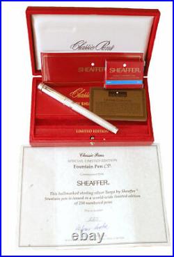 Sheaffer Targa Cp1 Limited Edition 220/250 Sterling Silver Fountain Pen Mint Nos