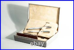 Sheaffer Targa Sterling Silver Fountain Pen Ballpoint Pen Set F 14K 585 Nib