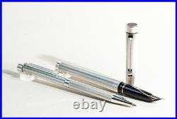 Sheaffer Targa Sterling Silver Fountain Pen Ballpoint Pen Set F 14K 585 Nib