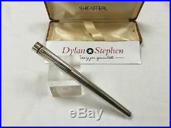 Sheaffer Targa solid sterling silver fountain pen 14K medium nib + box