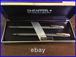 Sheaffer Vintage Sterling Silver Pen & Pencil Set Imperial Diamond Motif