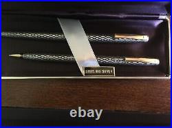 Sheaffer Vintage Sterling Silver Pen & Pencil Set Imperial Diamond Motif