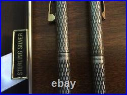 Sheaffer Vintage Sterling Silver Pen & Pencil Set Imperial Diamond Motif