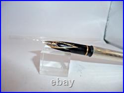 Sheaffer Vintage White Dot Sterling Silver Fountain Pen-fine point l4k nib