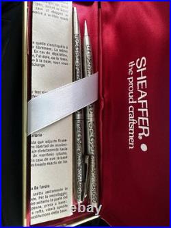 Sheaffer White Dot Vintage Grape Leaves Sterling Silver Ballpoint Pen Pencil Set