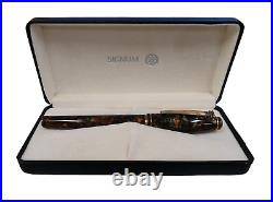 Signum Amber Pull Off Cap Ballpoint Pen In Box Sterling Silver