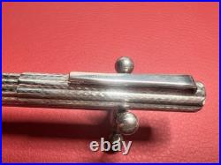 Silver 925 Ballpoint Pen Handmade Guilloché Flower Wave Rare Vintage