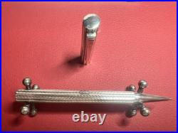 Silver 925 Ballpoint Pen Handmade Guilloché Flower Wave Rare Vintage