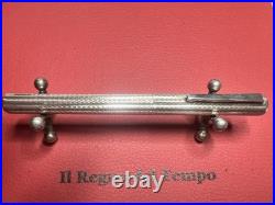 Silver 925 Handcrafted Guilloché Flower Wave Rare Vintage Ballpoint Pen