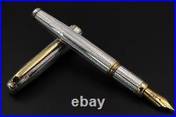 Silver 925 Pompeii Fountain Pen M Point Nib Cartridges & Converter Made in Italy