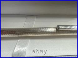 Silver Ballpoint Pen 925 Guilloché Push Mechanism Writes 13