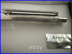 Silver Solid 925 Engraved Guilloché Ballpoint Pen With Vintage Cutouts