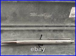 Silver Ville D'Argent Ballpoint Pen 925 Engraved Guilloché Waves Monter 1994