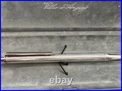 Silver Ville D'Argent Ballpoint Pen 925 Engraved Guilloché Waves Monter 1994