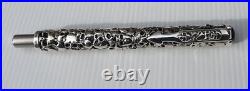 Skull Carving Solid 925 Sterling Silver Pen Handmade Unique Gothic Jewelry